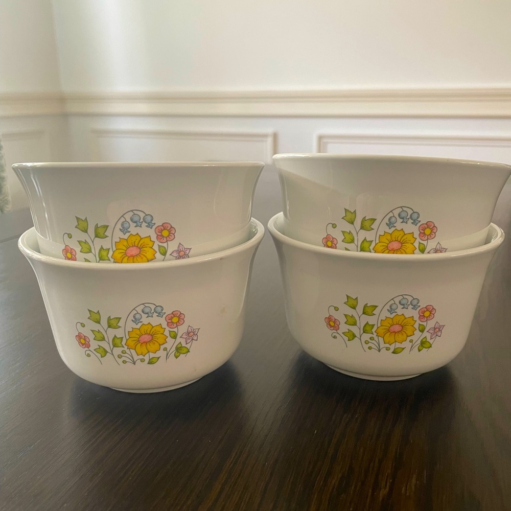 Set of 4 Corelle Spring Meadow Ramekin Bowls
